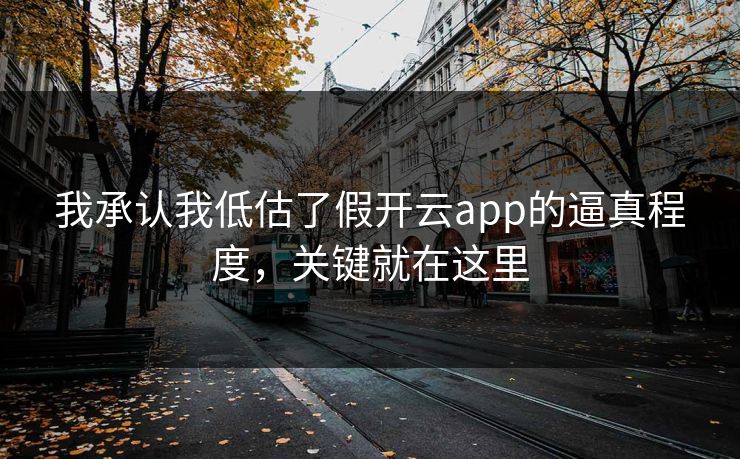 我承认我低估了假开云app的逼真程度，关键就在这里