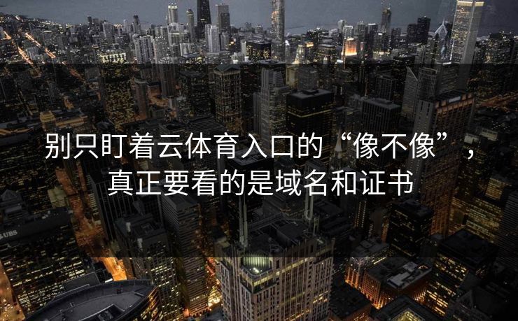 别只盯着云体育入口的“像不像”，真正要看的是域名和证书